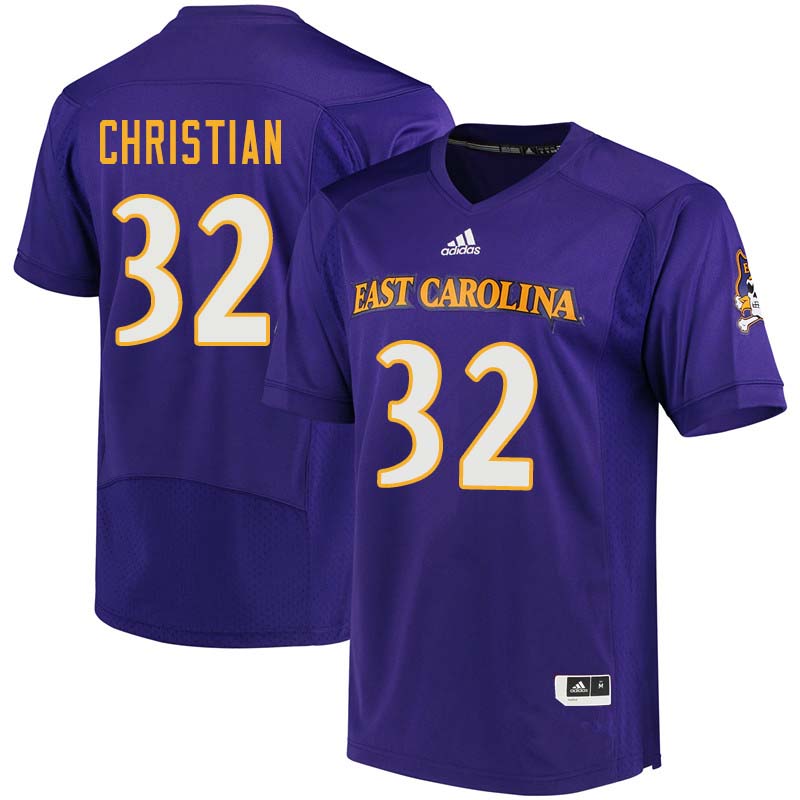 Men #32 Trace Christian East Carolina Pirates College Football Jerseys Sale-Purple